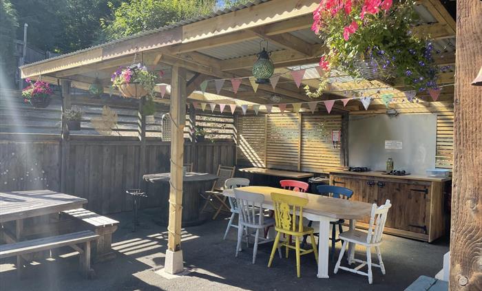 Camp Cynrig Glamping - Outdoor communal area for group holidays